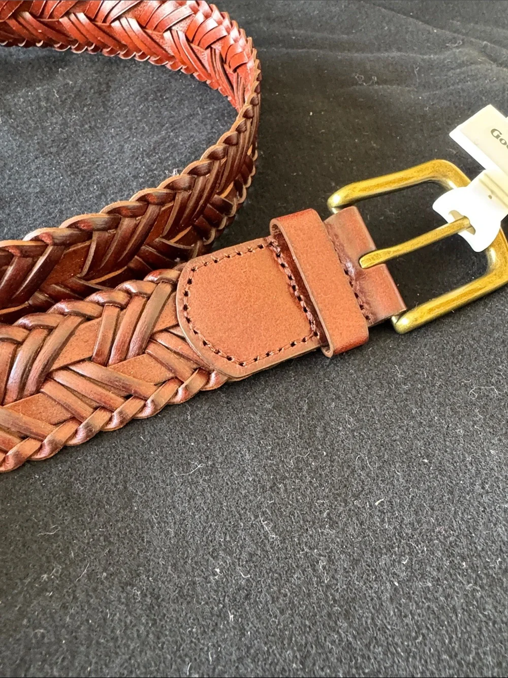 Target Brown Braided Leather Belt with Brass Buckle